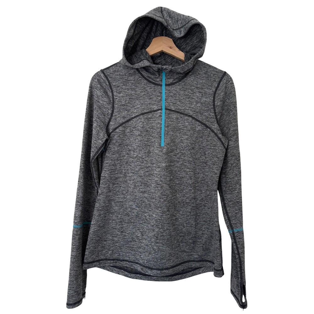Zella Womens Gray Activewear Hoodie Pullover Thumbholes Athletic‎ Top Size M